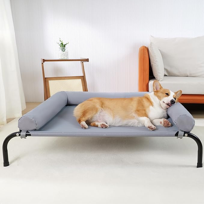 Cooling Elevated Dog Bed with Pillows