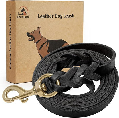 FAIRWIN Leather Dog Leash 6 Foot M:5/8" x 6ft)