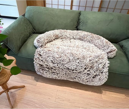 Calming Dogs/Cats Bed Fluffy Plush Dogs/Cats Mat for Furniture Protector with Waterproof Lining