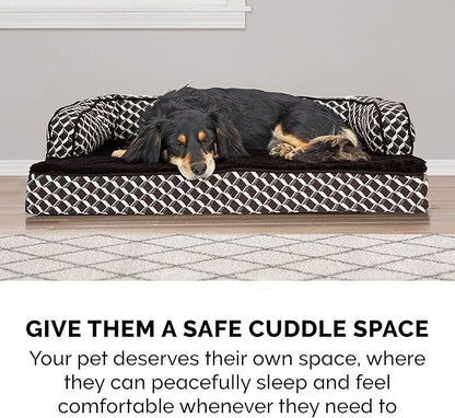 Furhaven Orthopedic Dog Bed for Large Dogs w/ Removable Bolsters & Washable Cover 95 lbs