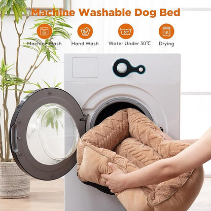 GASUR Rectangle Dog Bed for Medium Large Dogs Machine Washable Sleeping Sofa Non-Slip Bottom Cat Beds for Indoor Cats Warming Soft Calming Sleeping Puppy Bed Sturdy Pet Bed (M (30"x 24"x 9")
