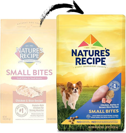 Nature′s Recipe Small Bites Chicken, Barley & Brown Rice Recipe Dry Dog Food, 4 lb. Bag