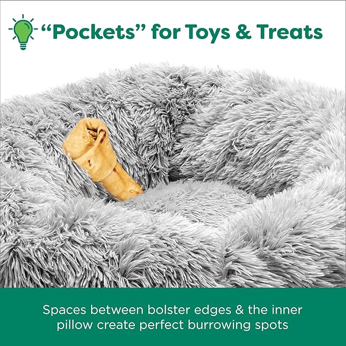 Furhaven 45" Round Calming Donut Dog Bed for Large Dogs 90 lbs 45.0"x45.0"x9.0"