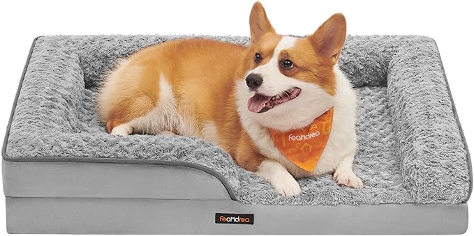 Feandrea Orthopaedic Dog Bed for Medium Dogs 28 x 23 x 6.5 Inches, UPGW251G01