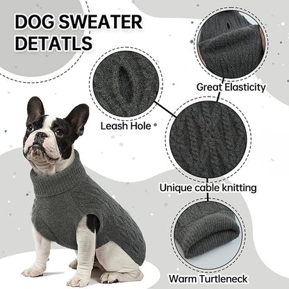 BRKURLEG Turtleneck Dog Sweaters