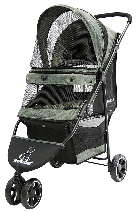 ROODO Dog Stroller 3Wheel Pet Stroller Cat Stroller 30lbs Small