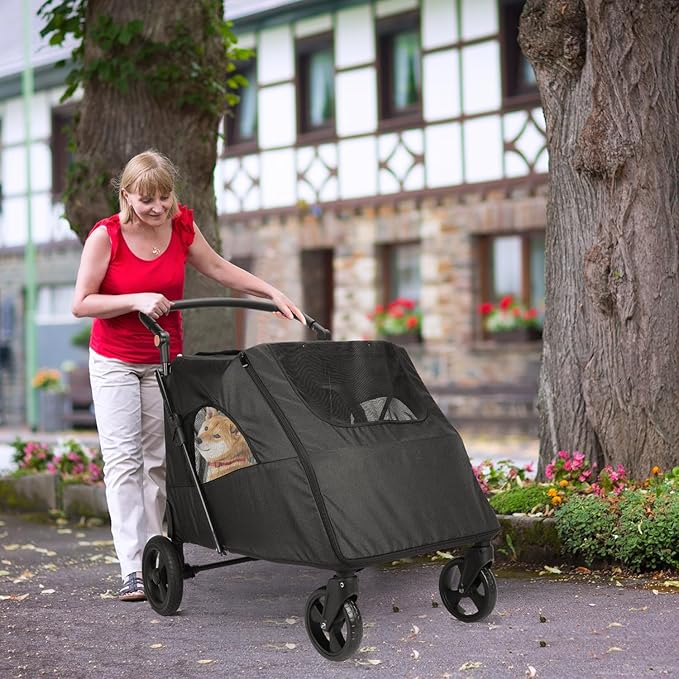 Dog Stroller Pet 4 Wheels,