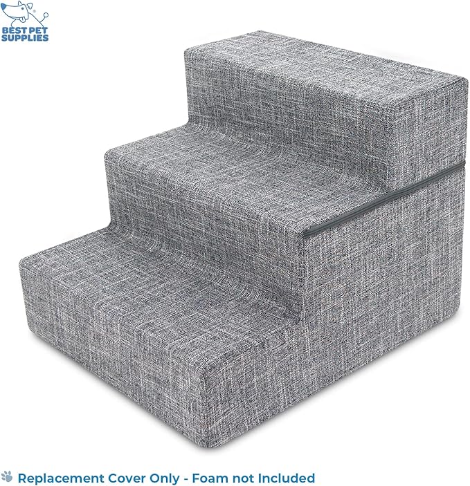 Best Pet Supplies Foldable Pet Stairs Cover for Foam Dog Ramps 3-Step