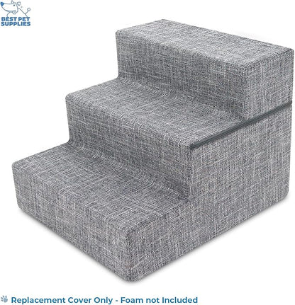 Best Pet Supplies Foldable Pet Stairs Cover for Foam Dog Ramps 3-Step