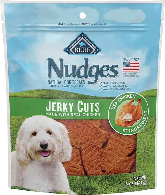 Blue Buffalo Nudges Jerky Cuts Natural Dog Treats, Chicken, 5oz Bag