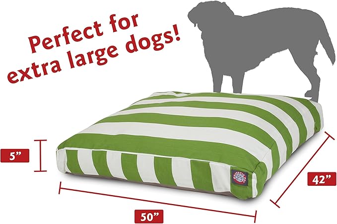 Majestic Pet Rectangle Large Dog Bed Washable – Non Slip Comfy Pet Bed – Dog Crate Bed with Removable Washable Cover – Dog Kennel Bed for Sleeping 50x42x5 Inch