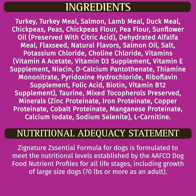 Zignature Zssential Limited Ingredient Formula Dry Dog Food Small Bites Dry Dog Food 4lb