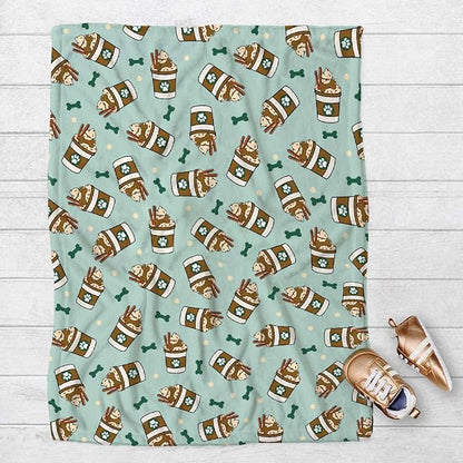 Puppy Coffee Dog Bone Blanket Gifts Super Soft Pet Blanket for Dog 40"x30" for