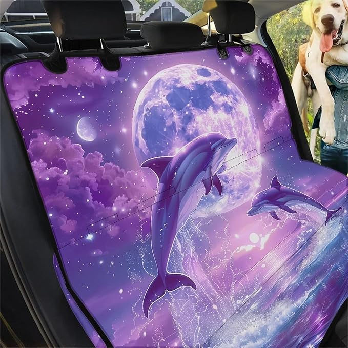 AFPANQZ Purple Moon Car Dog Cat Seat Cover