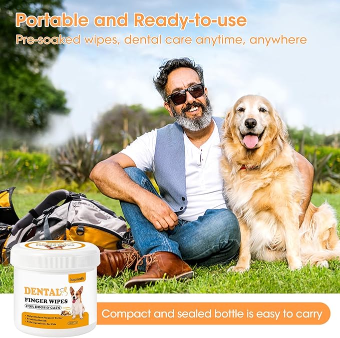 Teeth Cleaning Finger Wipes Cats,50 Ct,