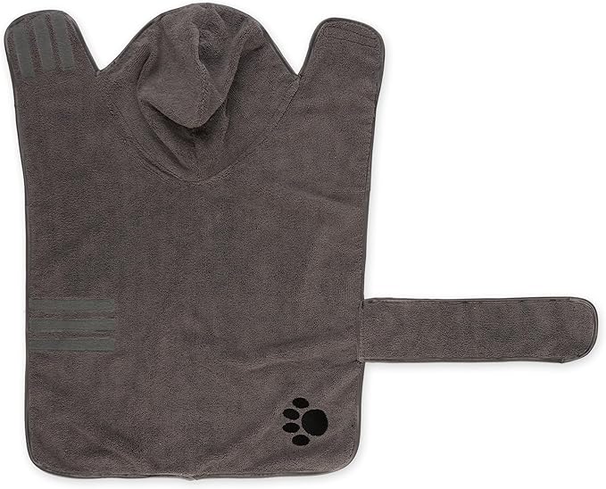 Bone Dry Pet Robe Collection Embroidered Absorbent Microfiber bath Robe with Adjustable Closure