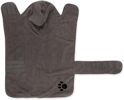 Bone Dry Pet Robe Collection Embroidered Absorbent Microfiber bath Robe with Adjustable Closure