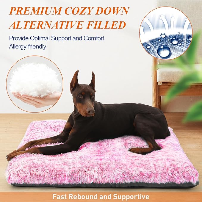 KISYYO Dog Beds for Small Dogs Fixable Deluxe Cozy Dog Kennel Beds for Crates Washable Dog Bed 24 x 18 x 3 Inches,