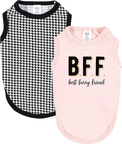 Luvable Friends Dog Pet Dog and Cats Cotton T-Shirts 2pk