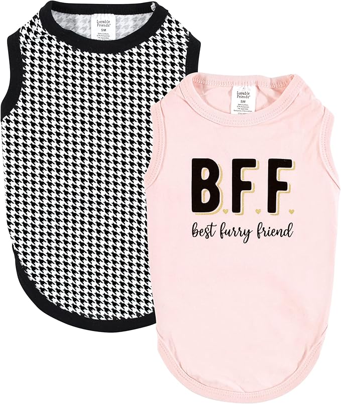Luvable Friends Dog Pet Dog and Cats Cotton T-Shirts 2pk