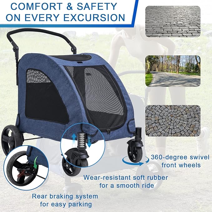 4 Wheel Foldable Pet Stroller for Dog