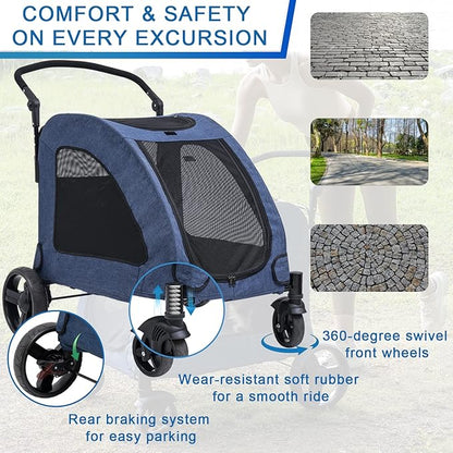 4 Wheel Foldable Pet Stroller for Dog