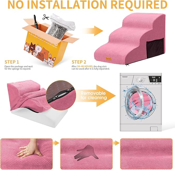 Topmart 3 Tiers Foam Dog Ramps/Steps