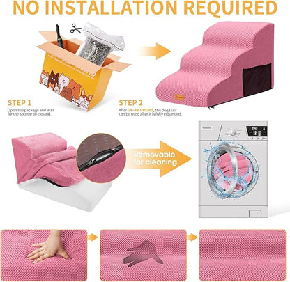Topmart 3 Tiers Foam Dog Ramps/Steps
