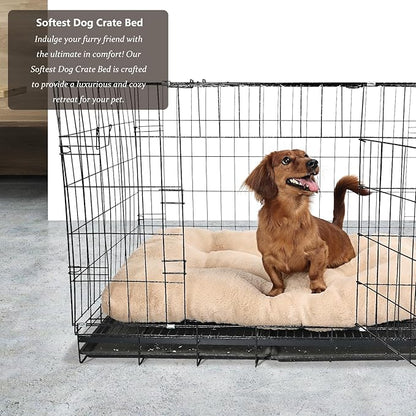 Dog Crate Pad 30x19 Washable for Medium Size Dogs Extra Soft 30 inch Dog Crate Bed for Kennel or Cage with Anti-Slip Bottom Puppy Sleeping Mat Ease Pet Anxiety & Provides The Perfect Sleep