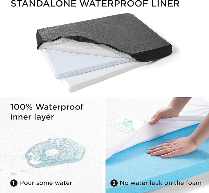 Bedsure Orthopedic Dog Bed for Extra Large Dogs 2-Layer Thick (44x32x4 Inches),