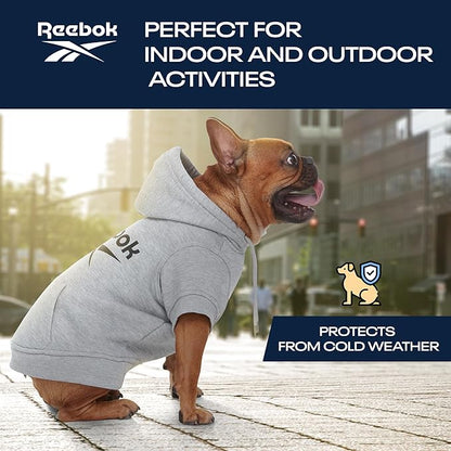 Reebok Dog Hoodie – Fleece Dog Sweater with Leash Hole