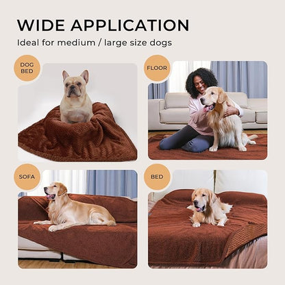 Luciphia Waterproof Blanket for Large Dogs Liquid Proof Medium（57" x 40"）
