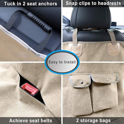Dog Seat Cover for Back Seat-More Durable Waterproof Backseat Protector