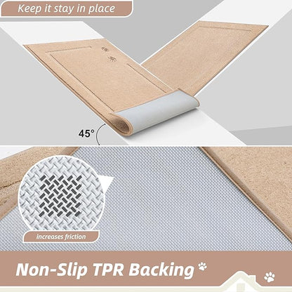 BEQHAUSE Dog Door Mat for Muddy Paws Dirt Trapper Absorbent Indoor Door Mats Non-Slip Washable Entryway Rug Low-Profile Welcome Dog Mat Polyester Mud Mat for Dogs and Wet Shoes 24"x36"