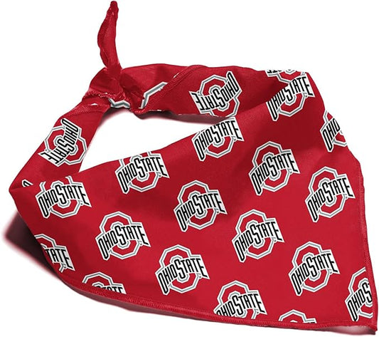 NCAA Officially Licensed Bandana for Dogs and Cats | Fits Pets Great Gift Idea | Easy-to-Tie (Small, Ohio State Buckeyes)