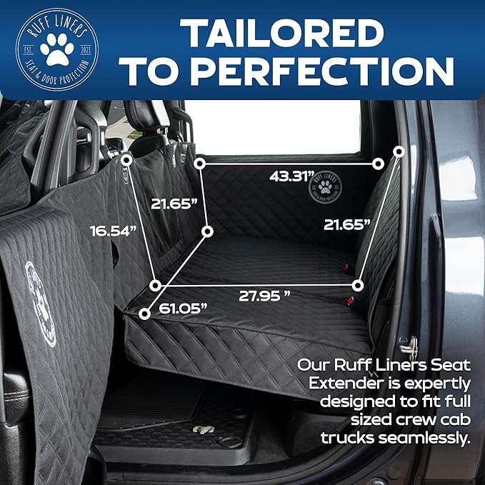 Large Dog Back Seat Extender for Dogs and Door Protection for Full-Size Trucks & Full-Size SUV