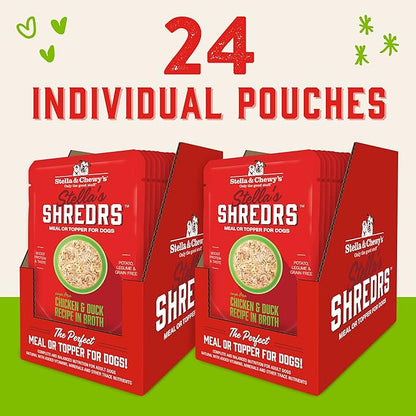 Stella & Chewy's Stella’s Shredrs Cage Free Chicken & Duck Recipe in Broth, 2.8 oz. Pouches (Pack of 24)