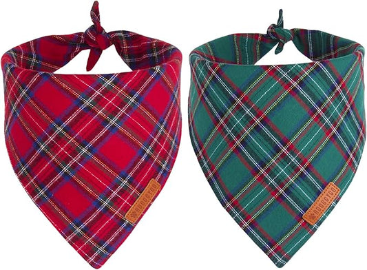 ADOGGYGO Christmas Dog Bandana 2 Pack