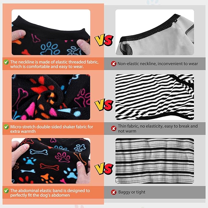 SCENEREAL Fleece Dog Pajamas for Small Medium Large Dogs