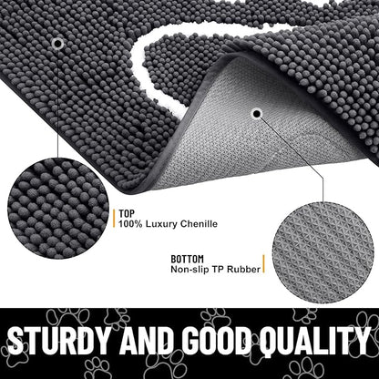 smiry Dog Door Mat for Muddy Paws (48x30 Inches,