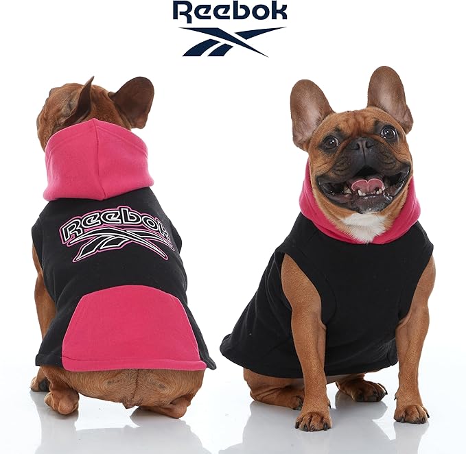 Reebok Dog Hoodie – Fleece Dog Sweater with Leash Hole