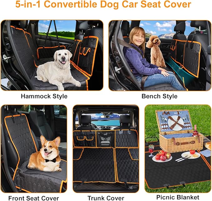 Dog Car Seat Cover for Back Seat