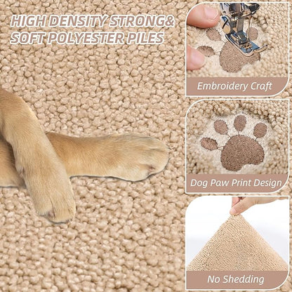 BEQHAUSE Dog Door Mat for Muddy Paws Dirt Trapper Absorbent Indoor Door Mats Non-Slip Washable Entryway Rug Low-Profile Welcome Dog Mat Polyester Mud Mat for Dogs and Wet Shoes 32"x48"