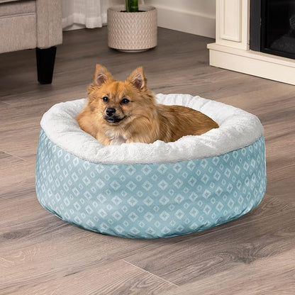 Furhaven 23" Round Donut Dog Bed for Indoor Cats & Small Dogs 20 lbs