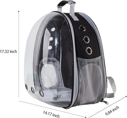 Cat Backpack Carrier Bubble Bag, Transparent Space Capsule Pet Carrier Dog Hiking Backpack, Small Dog Backpack Carrier for Cats Puppies Airline Approved Travel Carrier Outdoor Use Black