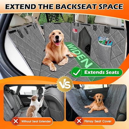Dog Car Seat Cover for Back Seat 100% Waterproof