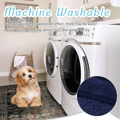 NICETOWN Dog Blankets for Large Dogs 50" x 60", Navy