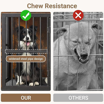 Rovibek Double Dog Crate Furniture 86 Inch, 2 Dog 2 Dogs