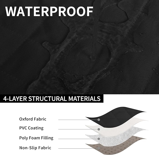 Easy-Going Waterproof Dog Car Seat Cover (53"x59", Black)