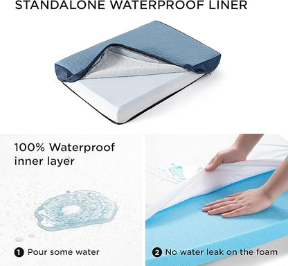 Bedsure Large Orthopedic Dog Bed 2-Layer Thick, 30x20x3 Inches,